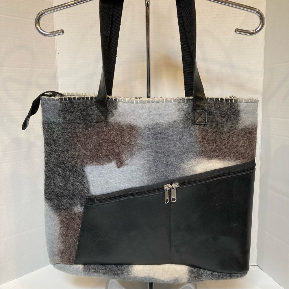 Southwest BNB Wool Zippered Tote Purse Bag Western Abstract